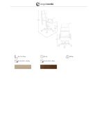 Fauteuil de bureau en cuir pivotant moderne avec assise et dossier noyer/vison - 68x70x120 cm
