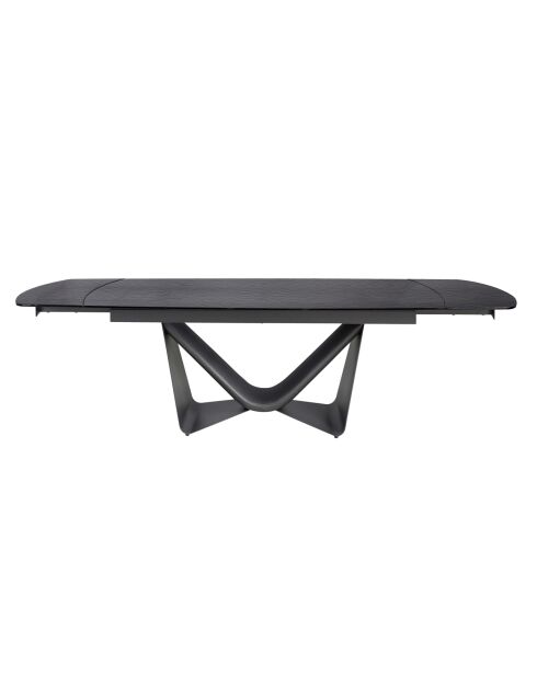 Tavolo da pranzo ovale allungabile grigio scuro/nero - Ø 200 x 105 x 76 cm