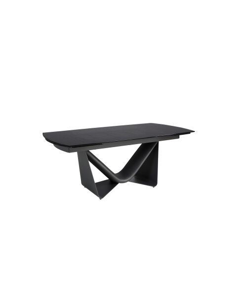Tavolo da pranzo ovale allungabile grigio scuro/nero - Ø 200 x 105 x 76 cm