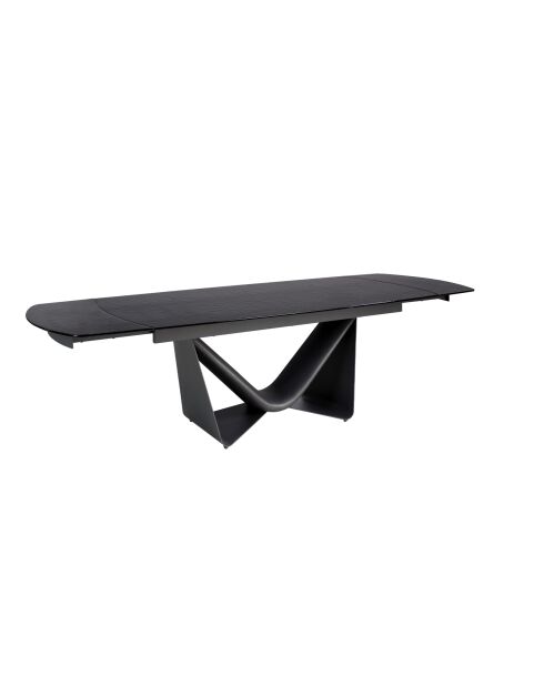 Tavolo da pranzo ovale allungabile grigio scuro/nero - Ø 200 x 105 x 76 cm