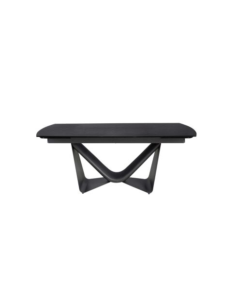 Tavolo da pranzo ovale allungabile grigio scuro/nero - Ø 200 x 105 x 76 cm