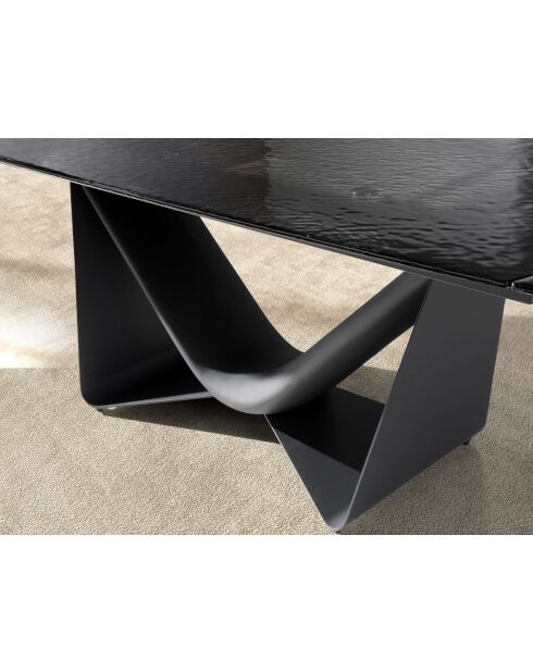 Tavolo da pranzo ovale allungabile grigio scuro/nero - Ø 200 x 105 x 76 cm