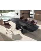 Tavolo da pranzo ovale allungabile grigio scuro/nero - Ø 200 x 105 x 76 cm