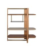 Étagère au design moderne avec structure et étagères en bois noyer clair/greige - 140x50x162 cm