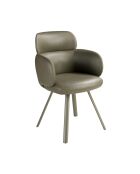 Fauteuil pivotant au design moderne avec accoudoirs vert - 59x66x84 cm