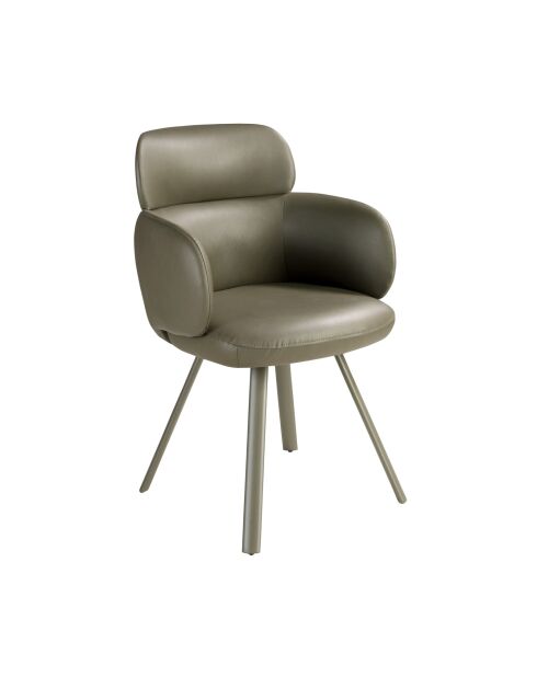 Fauteuil pivotant au design moderne avec accoudoirs vert - 59x66x84 cm