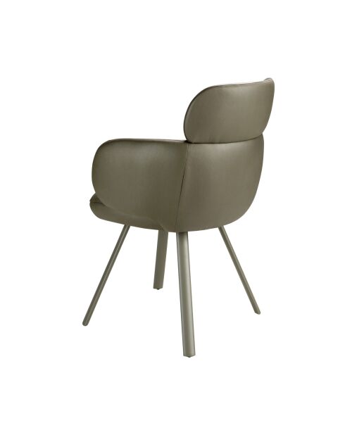 Fauteuil pivotant au design moderne avec accoudoirs vert - 59x66x84 cm