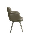 Fauteuil pivotant au design moderne avec accoudoirs vert - 59x66x84 cm