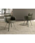 Fauteuil pivotant au design moderne avec accoudoirs vert - 59x66x84 cm