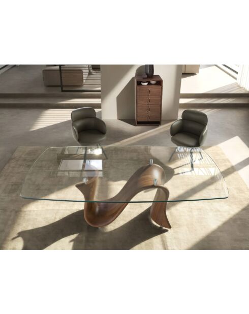 Fauteuil pivotant au design moderne avec accoudoirs vert - 59x66x84 cm