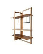 Étagère au design moderne avec structure et étagères en bois noyer clair/greige - 140x50x162 cm