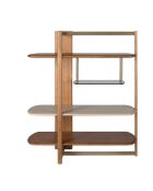 Étagère au design moderne avec structure et étagères en bois noyer clair/greige - 140x50x162 cm