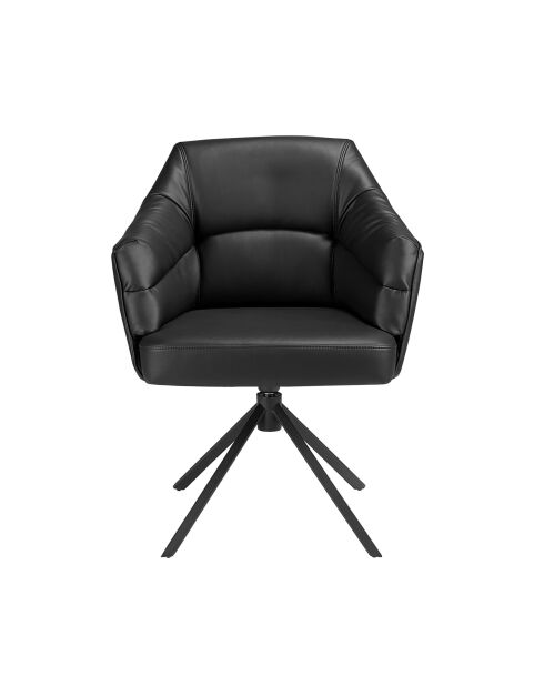 Fauteuil pivotant moderne avec accoudoirs noir - 70x65x88 cm