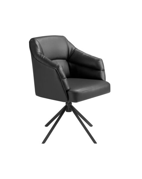 Fauteuil pivotant moderne avec accoudoirs noir - 70x65x88 cm