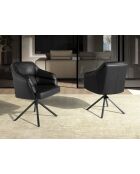 Fauteuil pivotant moderne avec accoudoirs noir - 70x65x88 cm