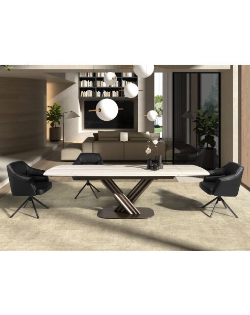 Fauteuil pivotant moderne avec accoudoirs noir - 70x65x88 cm