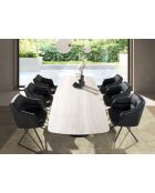 Fauteuil pivotant moderne avec accoudoirs noir - 70x65x88 cm