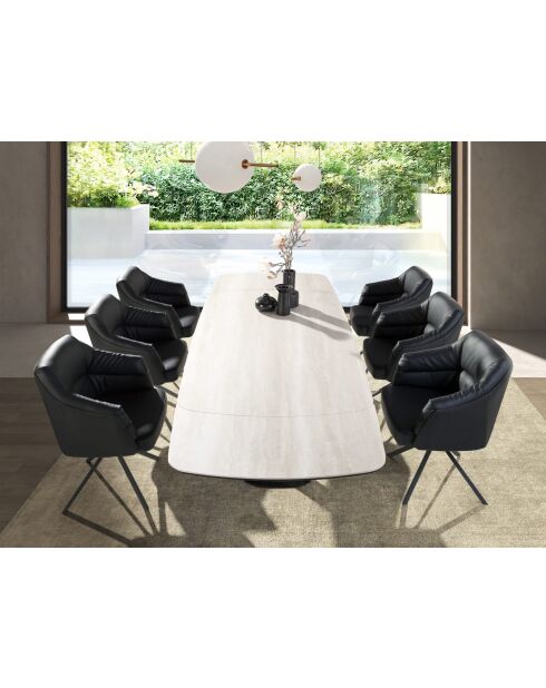 Fauteuil pivotant moderne avec accoudoirs noir - 70x65x88 cm