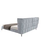 Modernes Design-Doppelbett aus hellblauem Grau/dunklem Stahl — 239 x 234 x 109 cm.