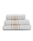 Drap de douche en coton avec liseret blanc/doré - 70x140 cm