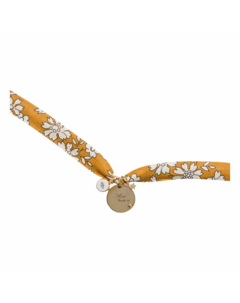 Bracelet plaqué or Liberty jaune moutarde