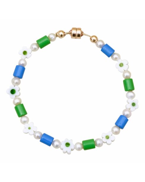 Bracelet en plaqué or Wendy bleu