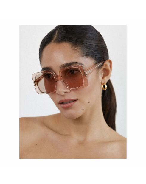 Sonnenbrille mit rosafarbenem Bildschirm