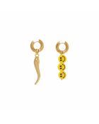 Boucles d’oreilles en laiton plaqué or Smiley et Piment dorées