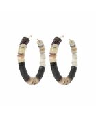 Boucles d’oreilles en laiton plaqué or Précieuses GM noires
