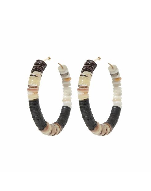 Boucles d’oreilles en laiton plaqué or Précieuses GM noires