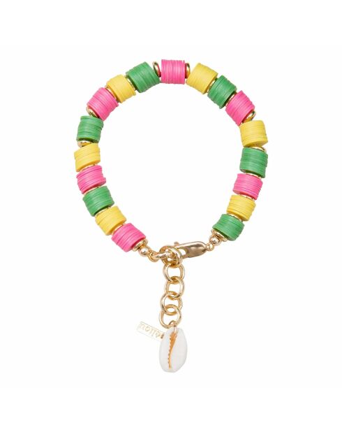 Bracelet en plaqué or Ajustable Ona multicolore