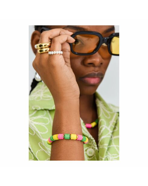 Bracelet en plaqué or Ajustable Ona multicolore