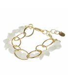 Bracelet en laiton doré Yvette blanc