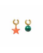 Boucles d’oreilles en laiton plaqué or Étoile et Boule orange