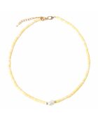Collier en perle Festival jaune
