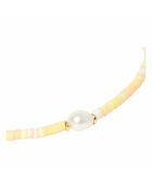 Collier en perle Festival jaune