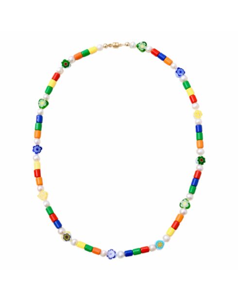 Collier en plaqué or Selma bleu
