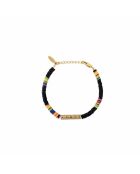 Bracelet Disc de Vinyl Fin Tube Plaqué or noir