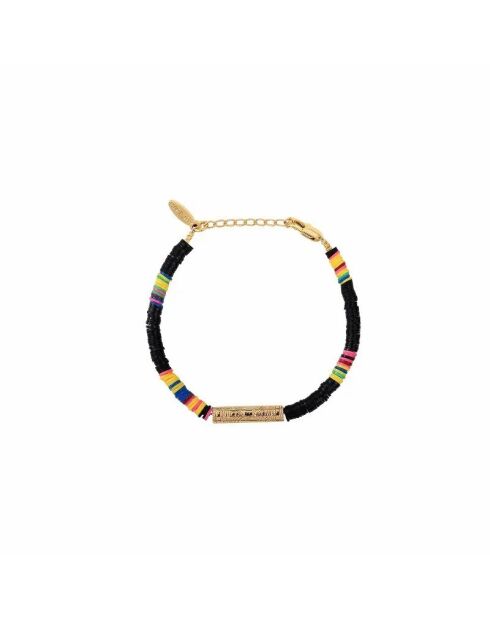 Bracelet Disc de Vinyl Fin Tube Plaqué or noir