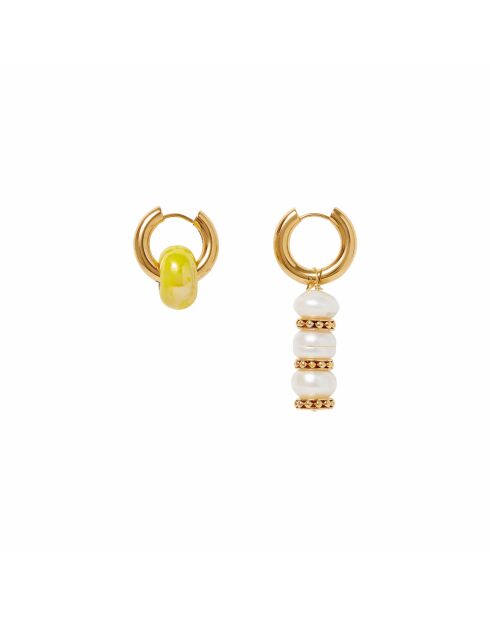 Boucles d’oreilles en perle Donut jaune