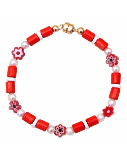 Bracelet en perle d'eau Peepa rouge