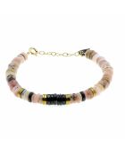 Bracelet Puka Opale et Onyx rose