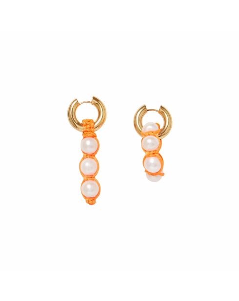 Boucles d’oreilles en perles d’eau douce naturelles orange