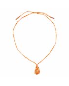 Collier corde plaqué or Poire Baroque orange