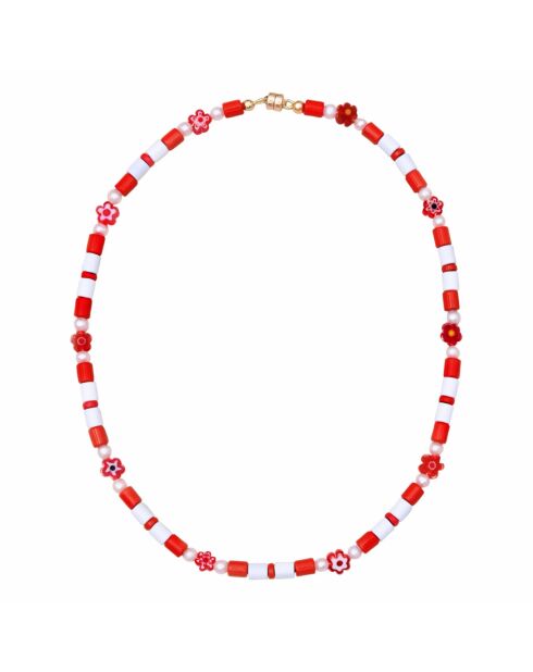 Collier en plaqué or Matty rouge