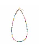 Collier en laiton plaqué or Heishi rose