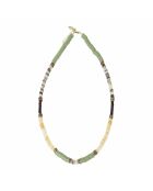 Collier Coquillage en laiton plaqué or Précieux vert kaki