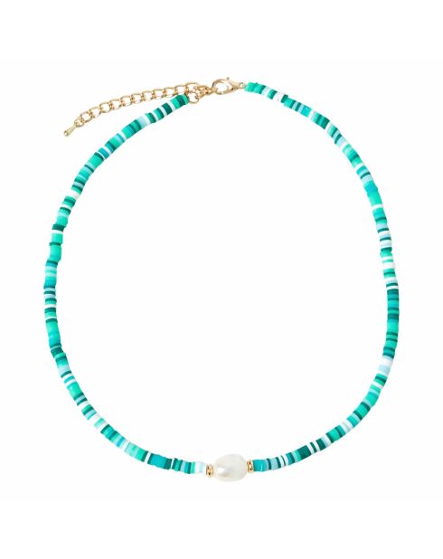 Collier en perle Festival vert