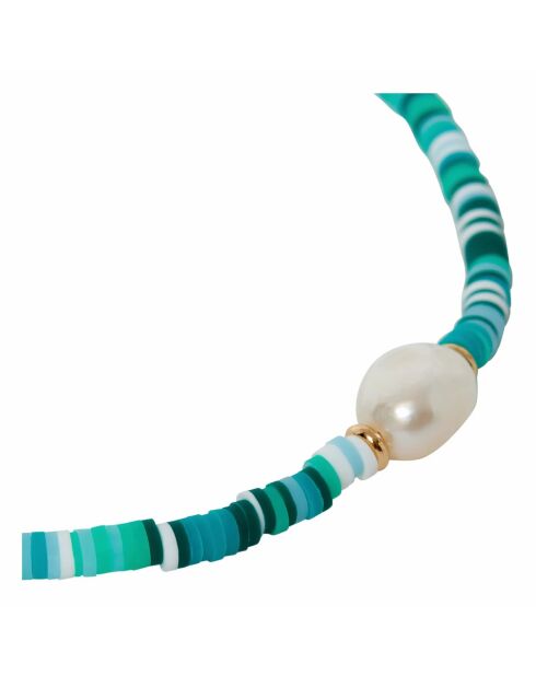 Collier en perle Festival vert