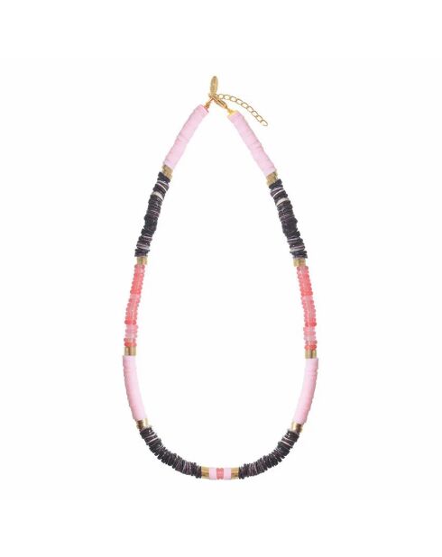Collier en laiton plaqué or Précieux rose